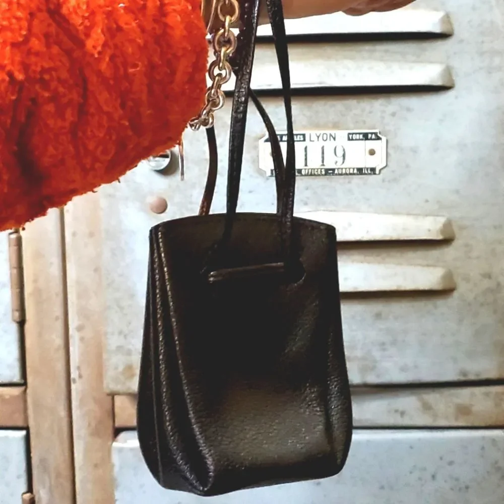 Rare Hermes Vintage Chevre de Coromandel Vespa Pouch Noir Black